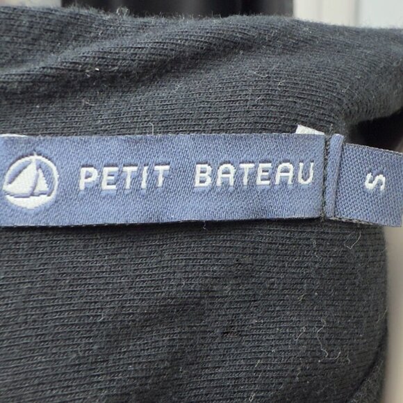 PETIT BATEAU Cotton Navy Black Striped Nautical Jumper Mini Midi Coastal Dress S - Picture 4 of 7